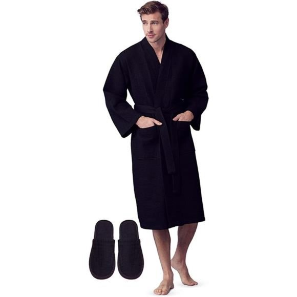Shirts Spa Cotton Bath Robe For Men Luxury Soft Waffle Robe Men